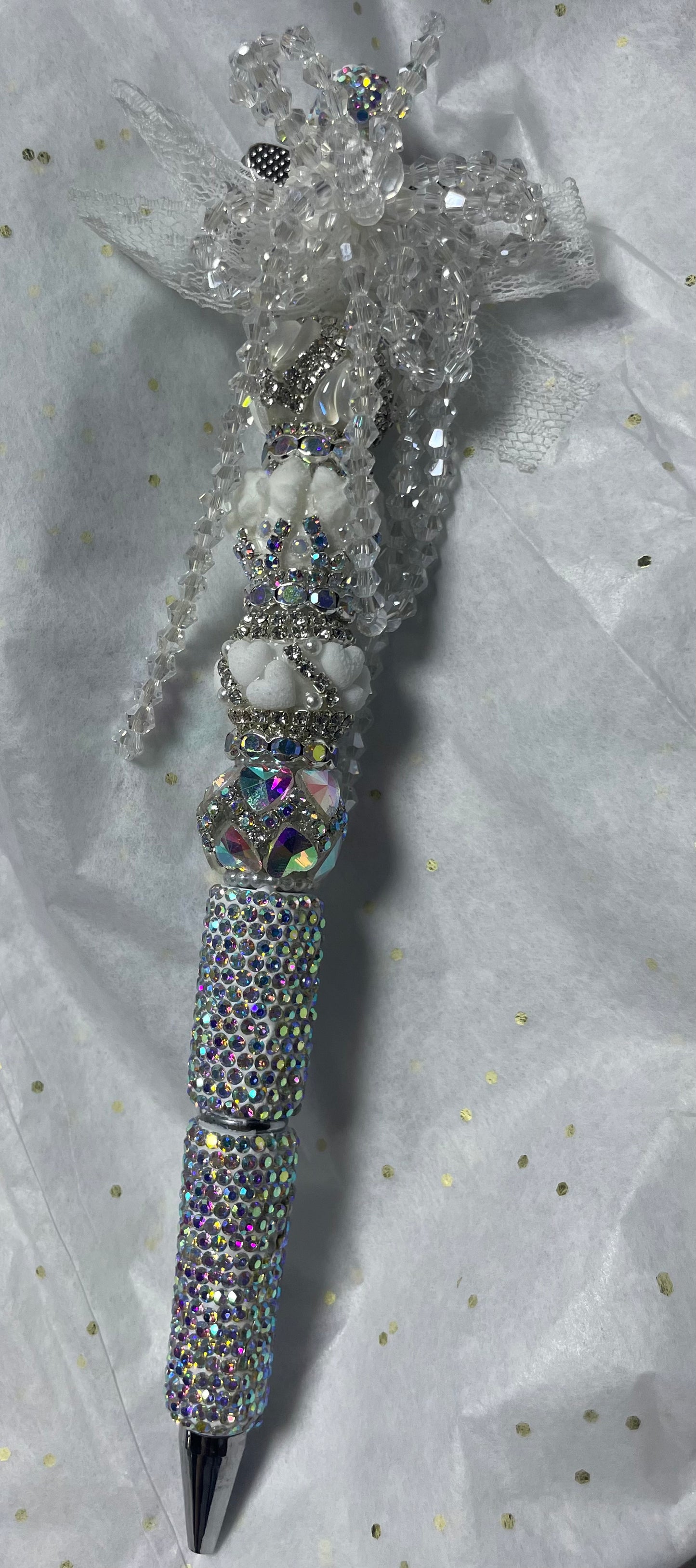 White silver fancy pen