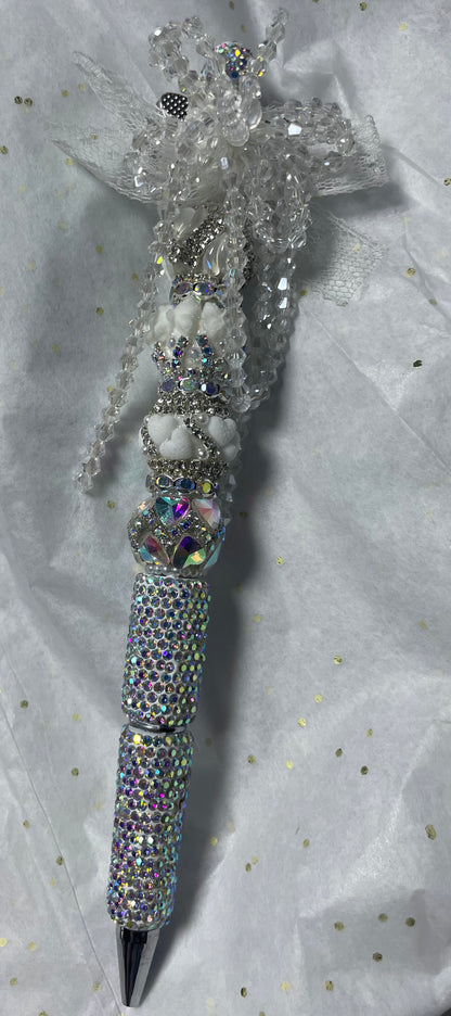 White silver fancy pen