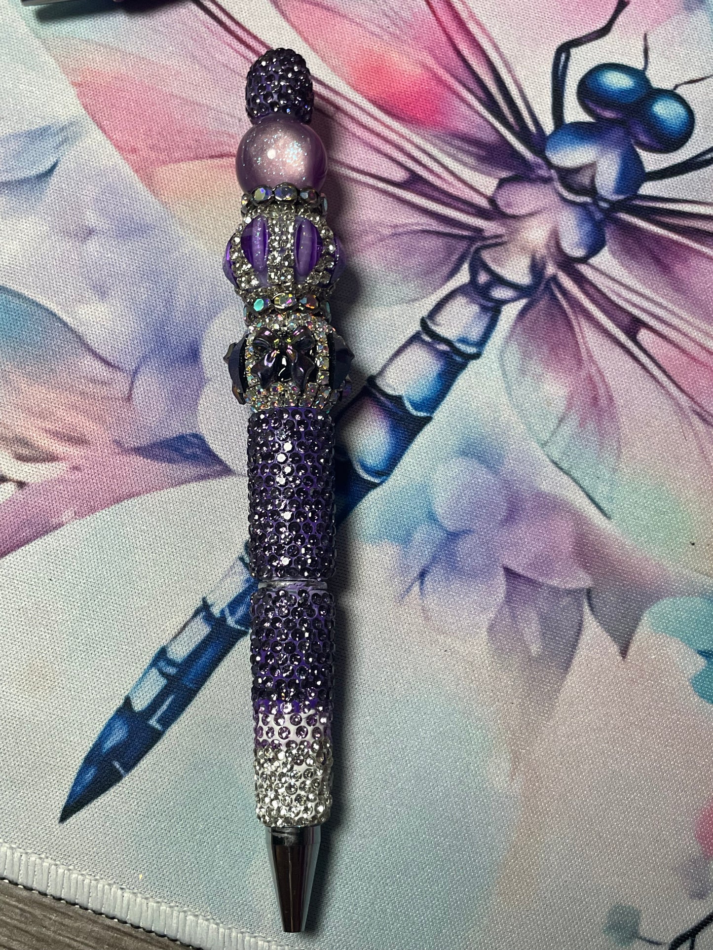 Ombré purple rhinestone pen