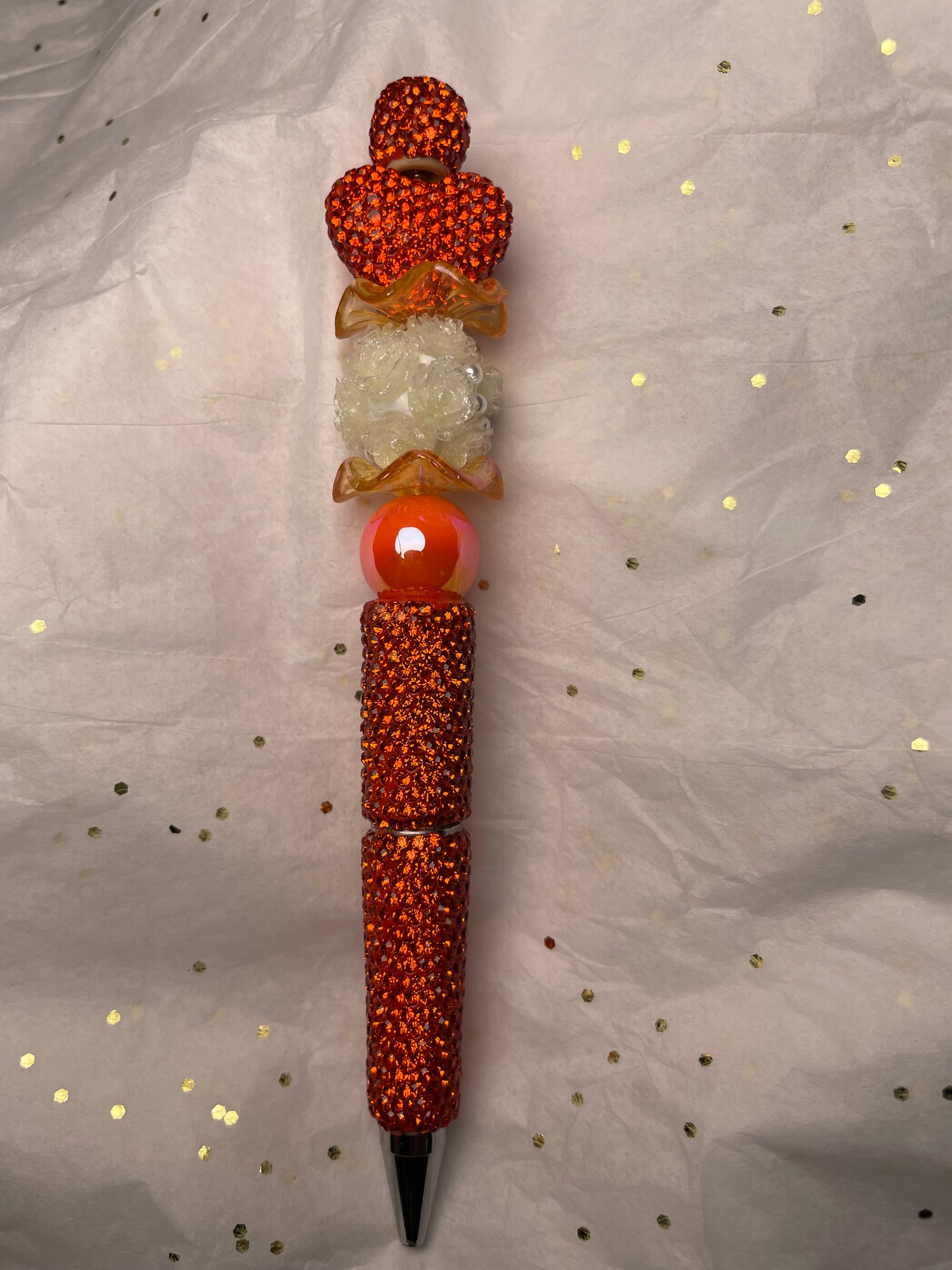 Orange Pen with Orange Heart