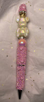 Pink Pen with White Shiny Bear at the Top