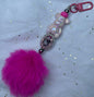 Pink Charm with Fluffy Ball