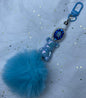 Light Blue Charm with bear and Fluffy Ball