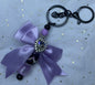 Lavender Bow Keychain with a Heart