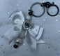 White Bow Charm Keychain