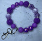 Purple Charm Bracelet for Keychain