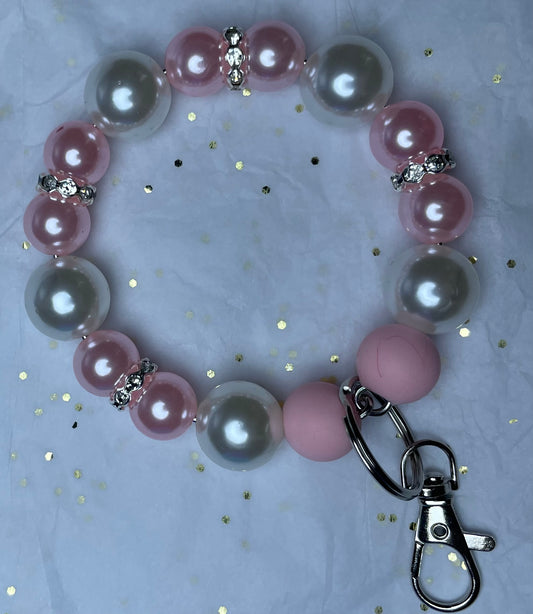 Pink & White Charm for Keychain