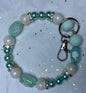 Teal Charm Bracelet for Keychain